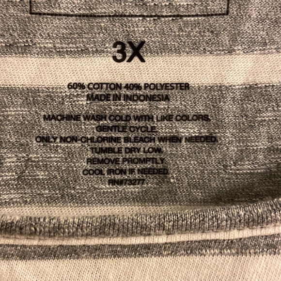 3X Sonoma Striped Cotton Blend Peplum Top - Picture 6 of 10